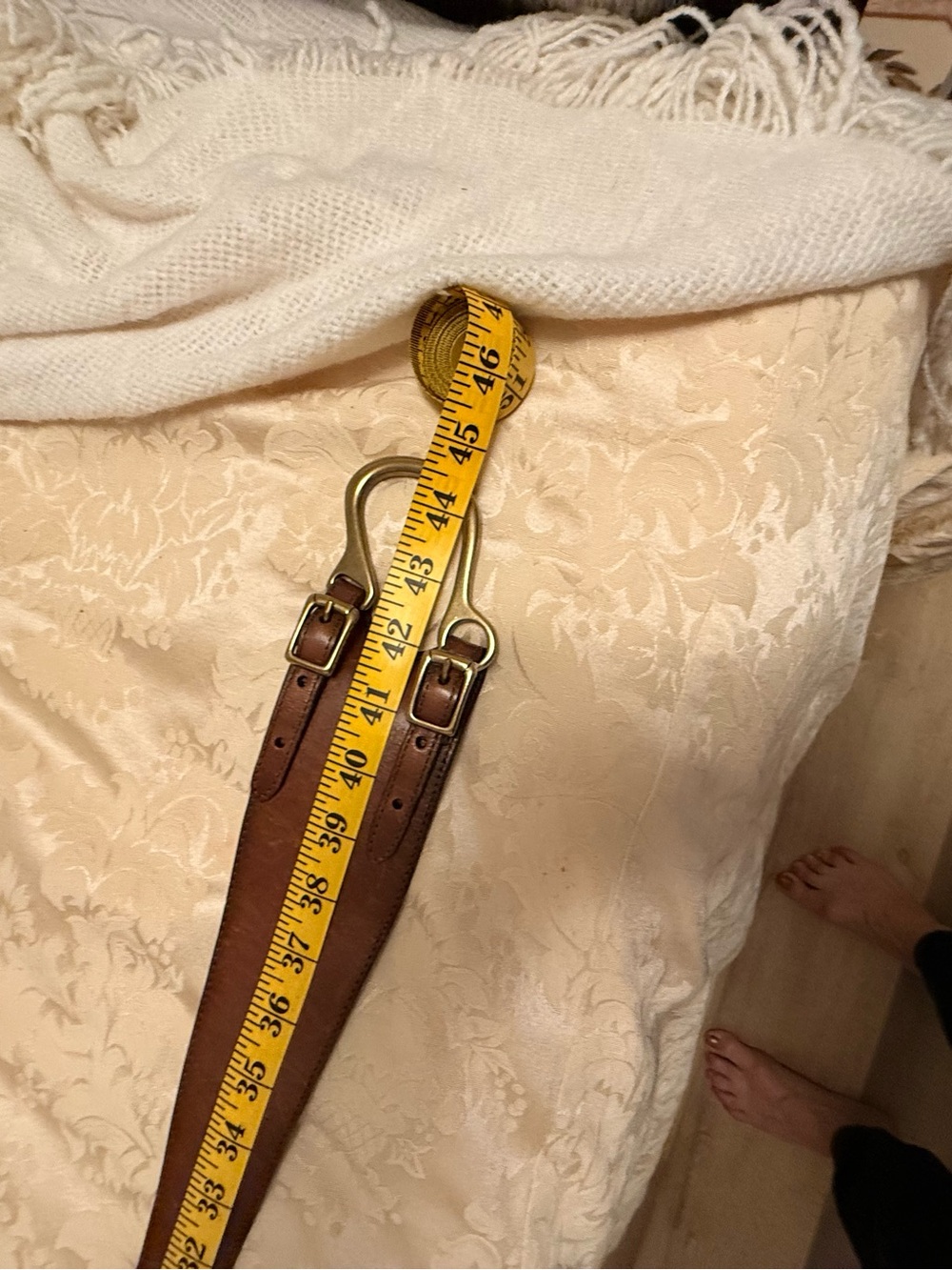 Lauren Ralph Lauren Brown Leather Belt with Brass Link Detail - Picture 4 of 5